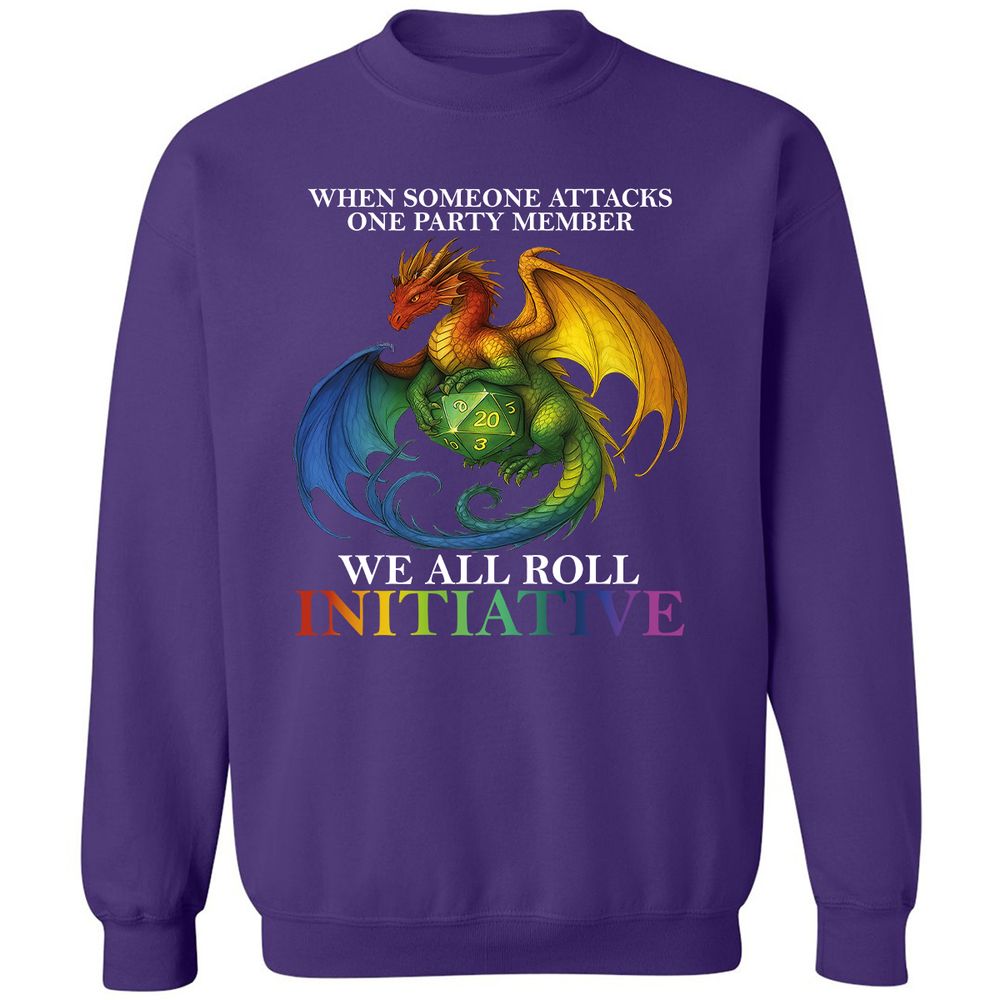 Dragon Roll For Initiative Classic Unisex Sweatshirt - Purple - 6
