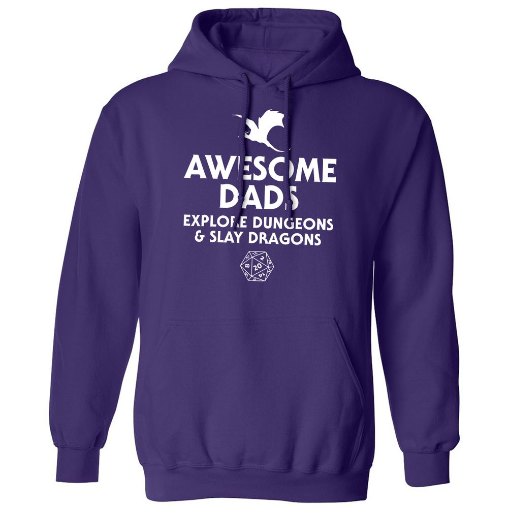 Awesome Dads Slay Dragons Classic Unisex Hoodie - Purple - 6