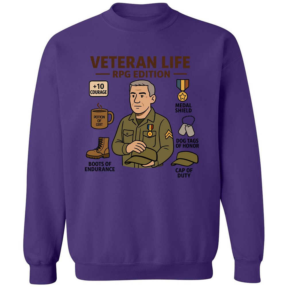 Veteran Life RPG Edition Classic Unisex Sweatshirt - Purple - 6