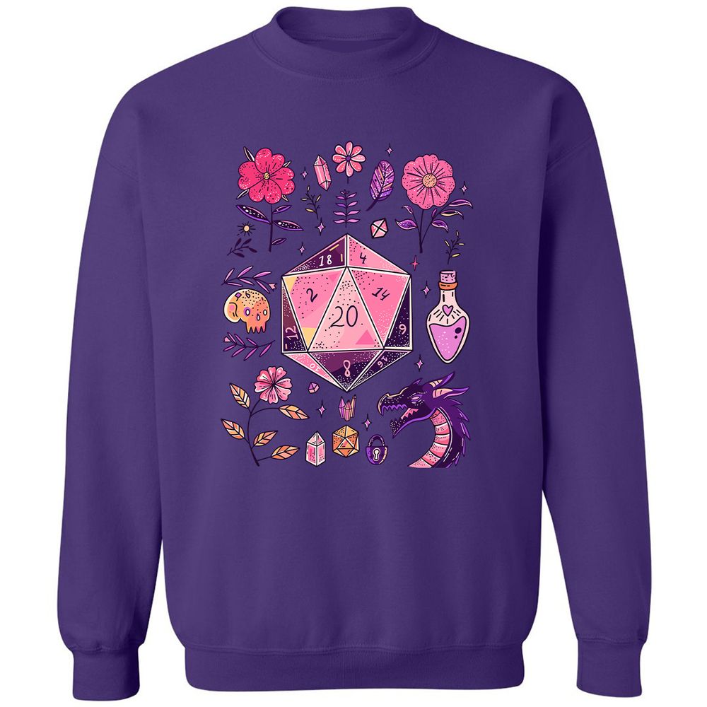 Mystic D20 Floral Dice Art - Purple - 6