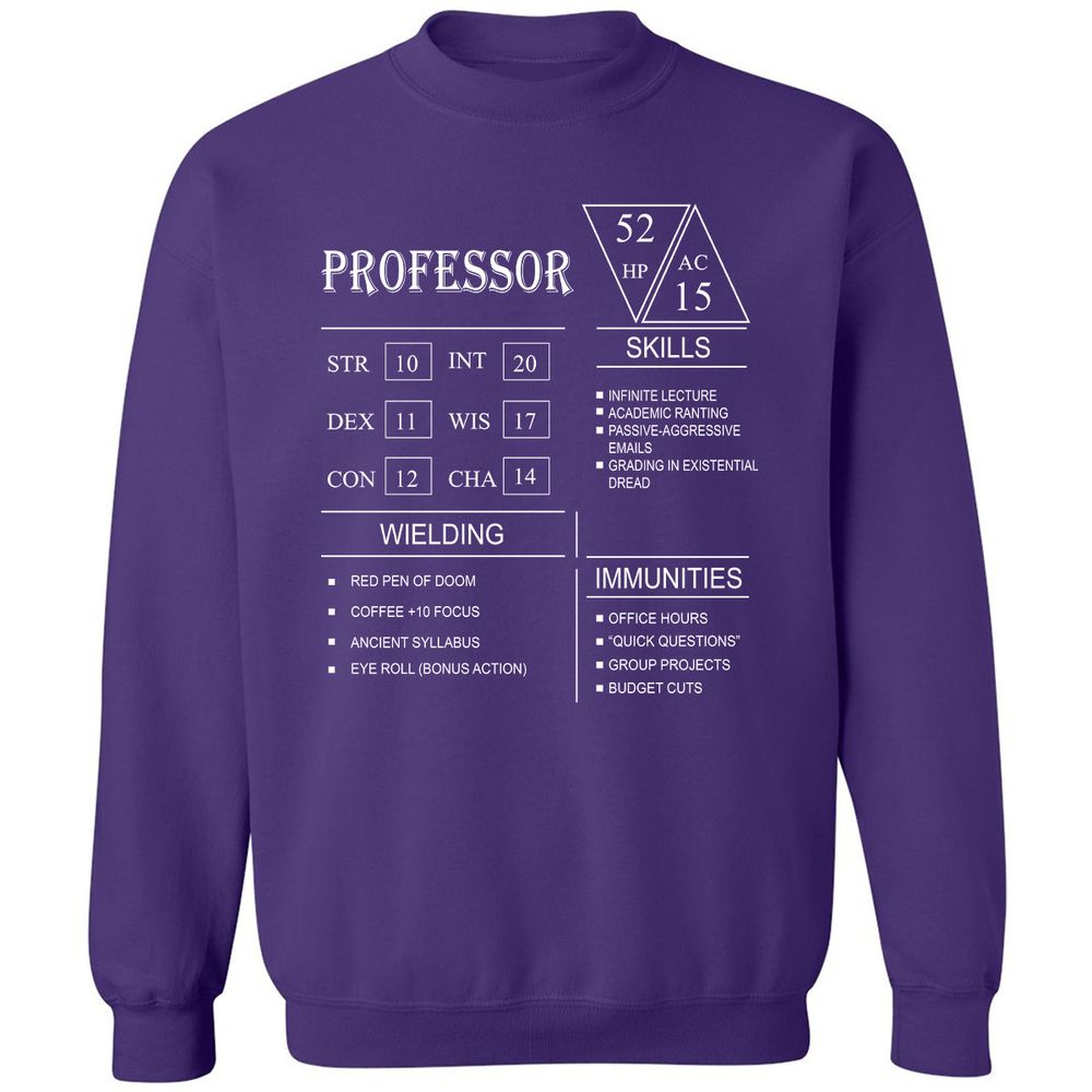 Professor New Classic Unisex Sweatshirt - Purple - 6