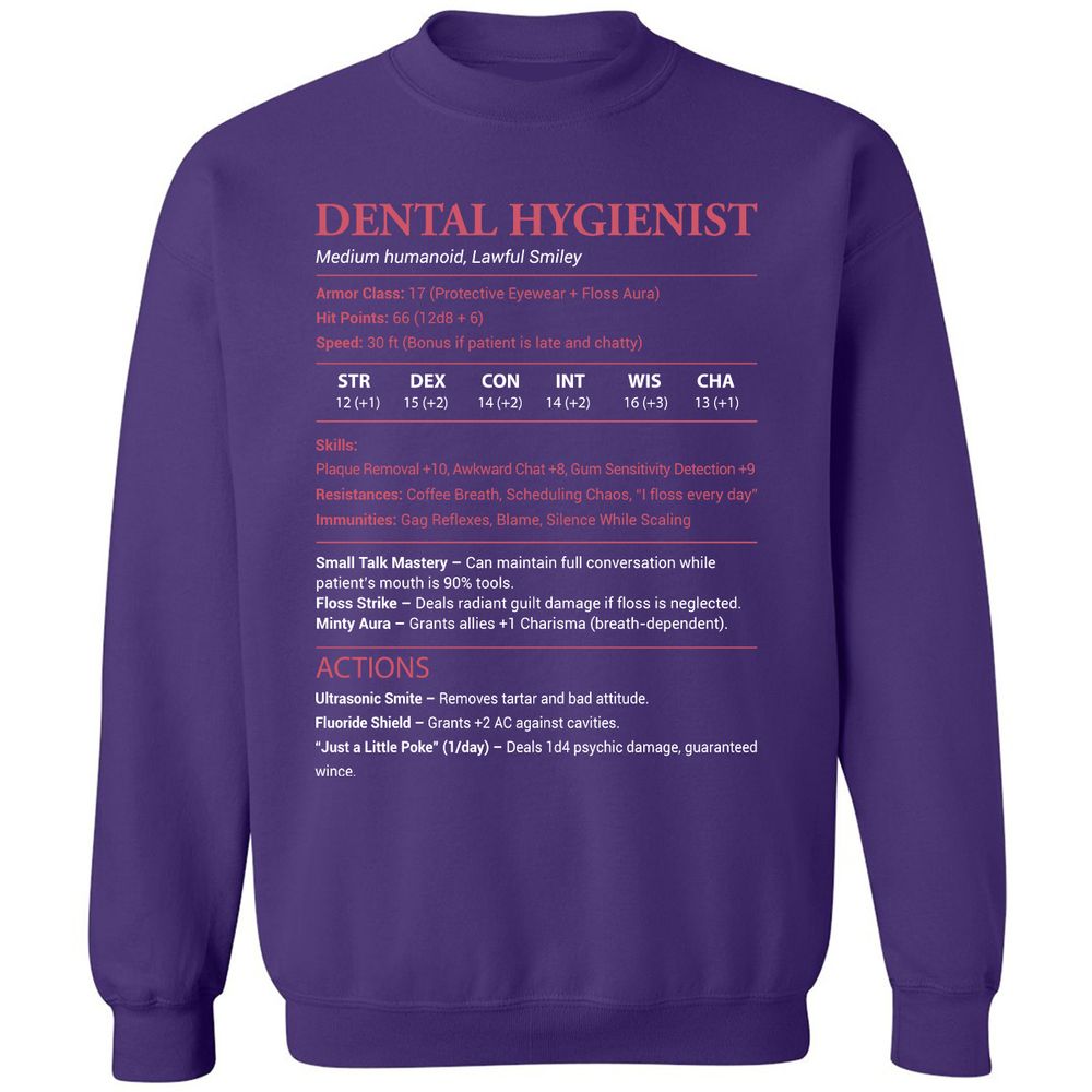 Dental Hygienist Classic Unisex Sweatshirt - Purple - 6