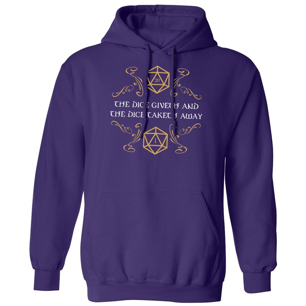 The Dice Giveth and Taketh Away Natural 20 and Critical Fail Classic Unisex Hoodie - Purple - 6
