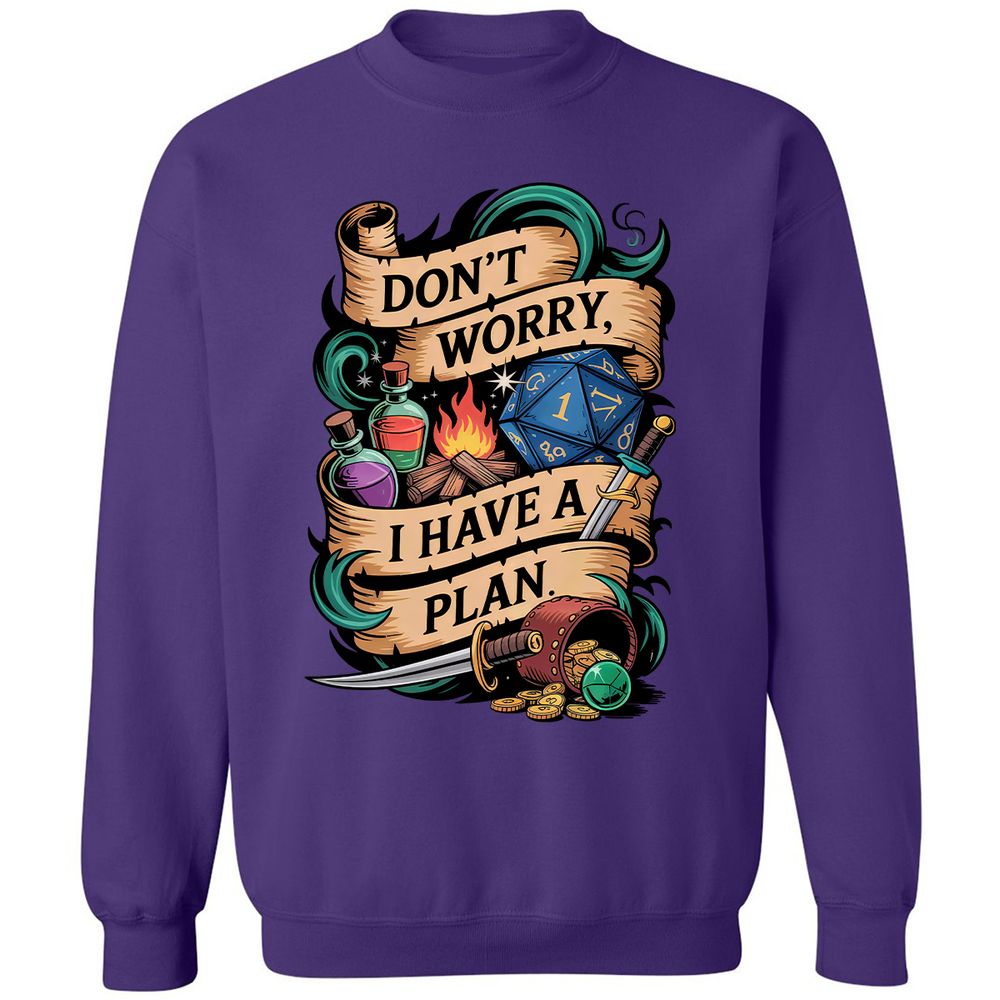 Don't Worry I Have A Plan Classic Unisex Sweatshirt - Purple - 6