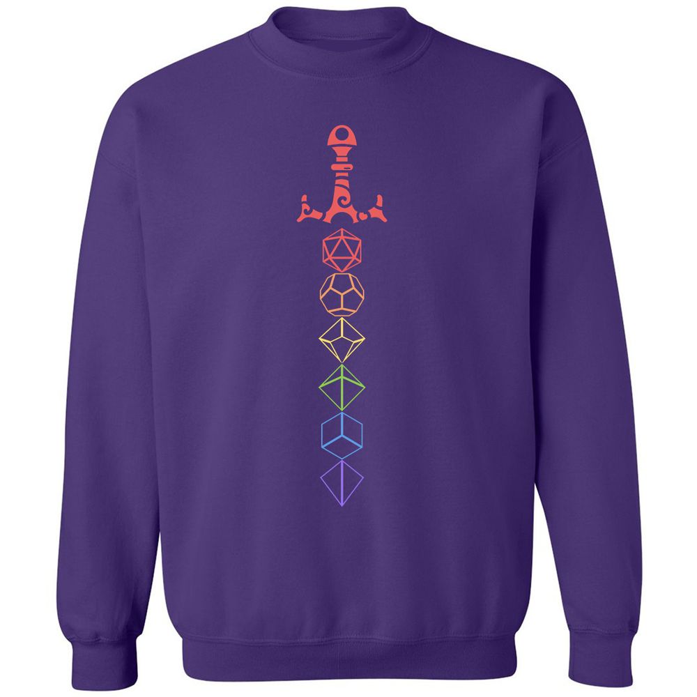Rainbow Dice Sword LGBT Classic Unisex Sweatshirt - Purple - 6