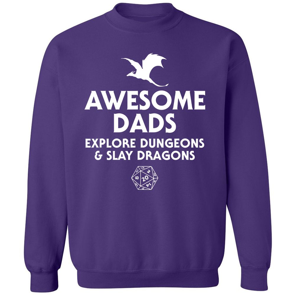 Awesome Dads Slay Dragons Classic Unisex Sweatshirt - Purple - 6
