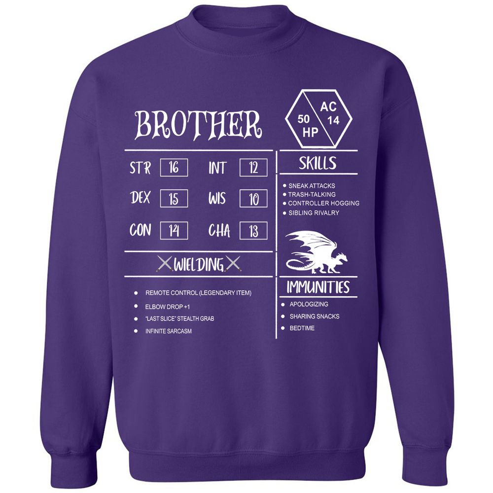 Brother Stats Classic Unisex Sweatshirt - Purple - 6