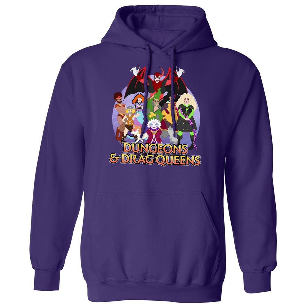 Dungeons n Drag Queens Cartoon Classic Unisex Hoodie - Purple - 6