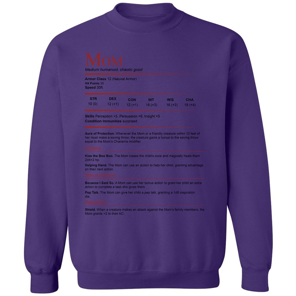 Mom Stats Classic Unisex Sweatshirt - Purple - 6