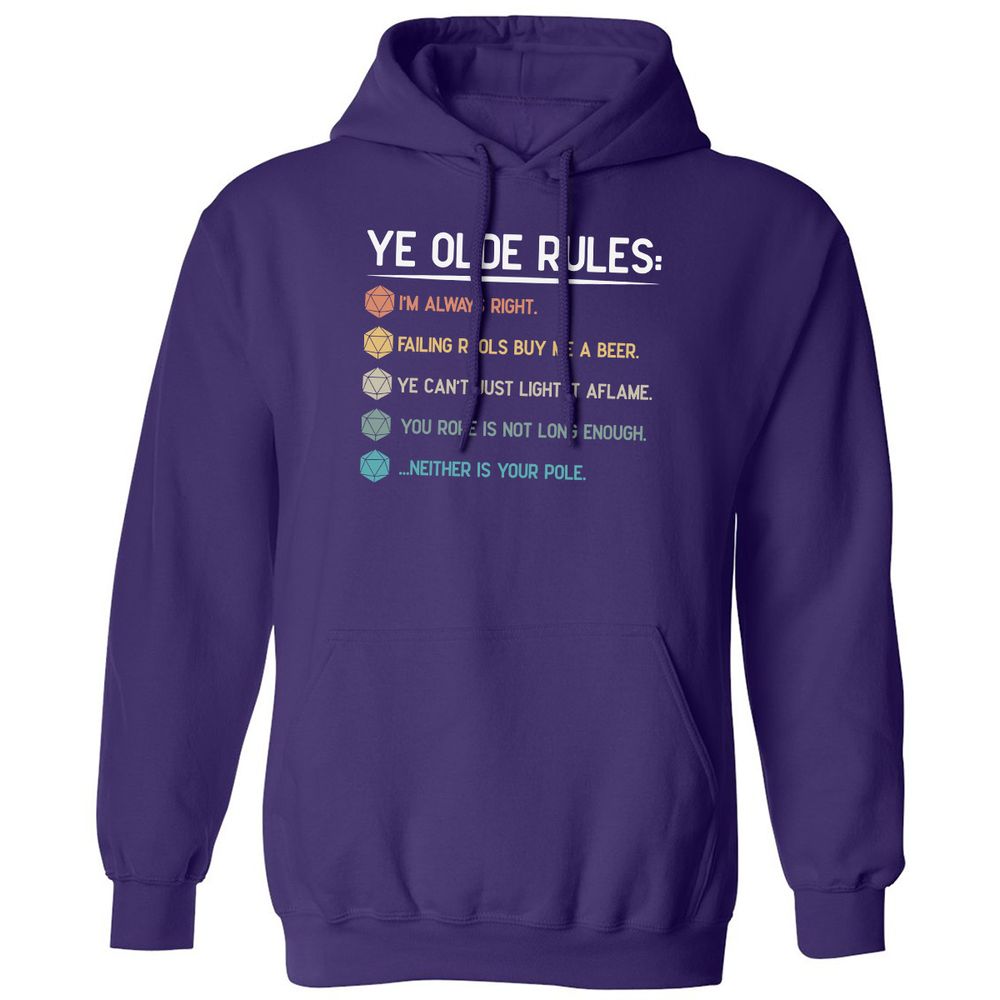 Dungeon Master Rules – Ye Olde RPG Classic Unisex Hoodie - Purple - 6