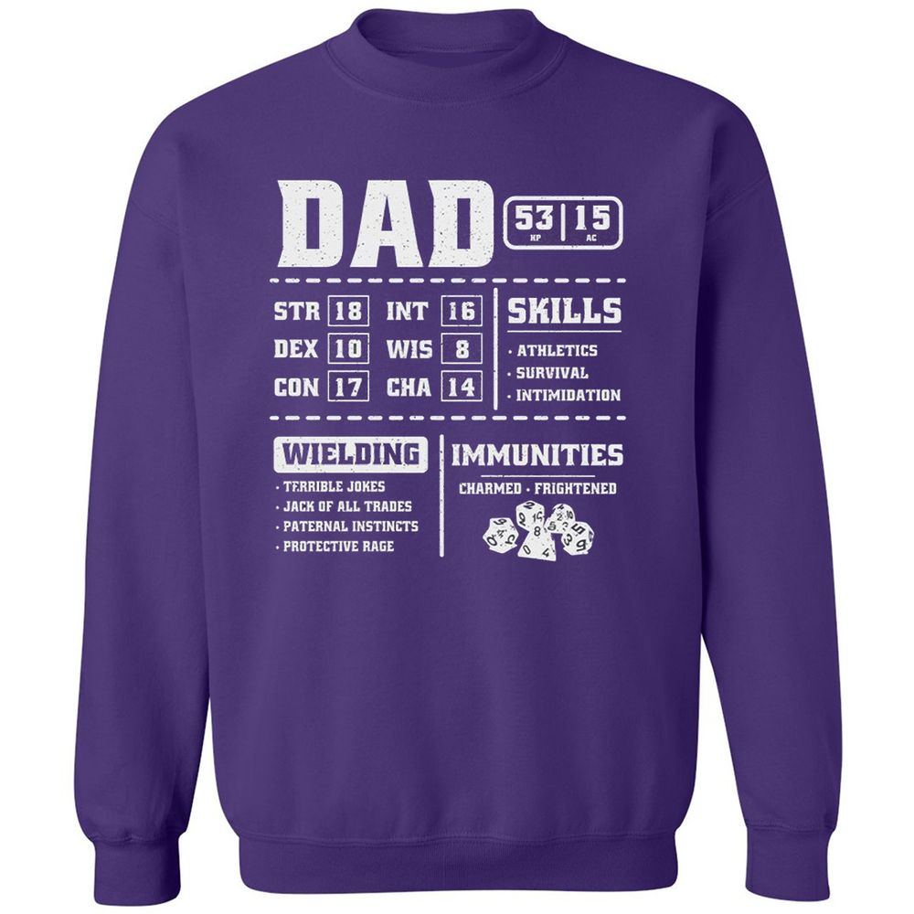 Dad Stat Block 2 Classic Unisex Sweatshirt - Purple - 6