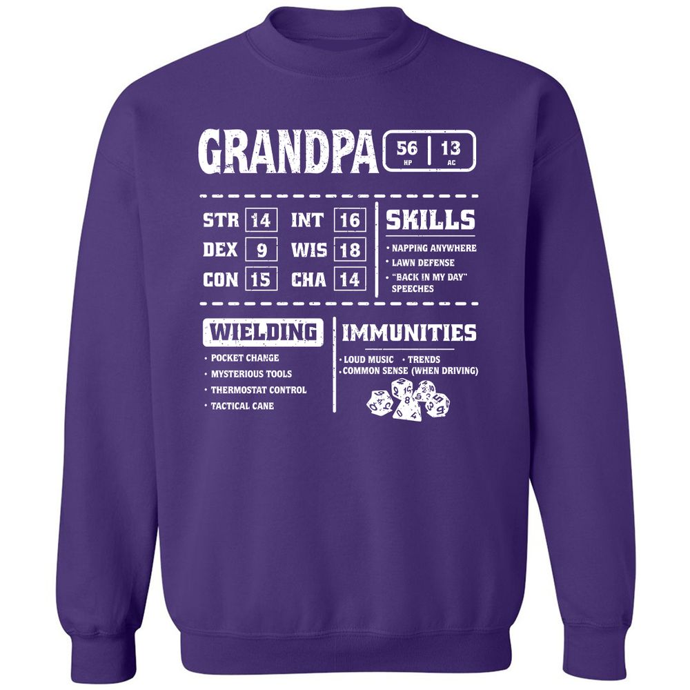Grandpa Stats 2 Classic Unisex Sweatshirt - Purple - 6