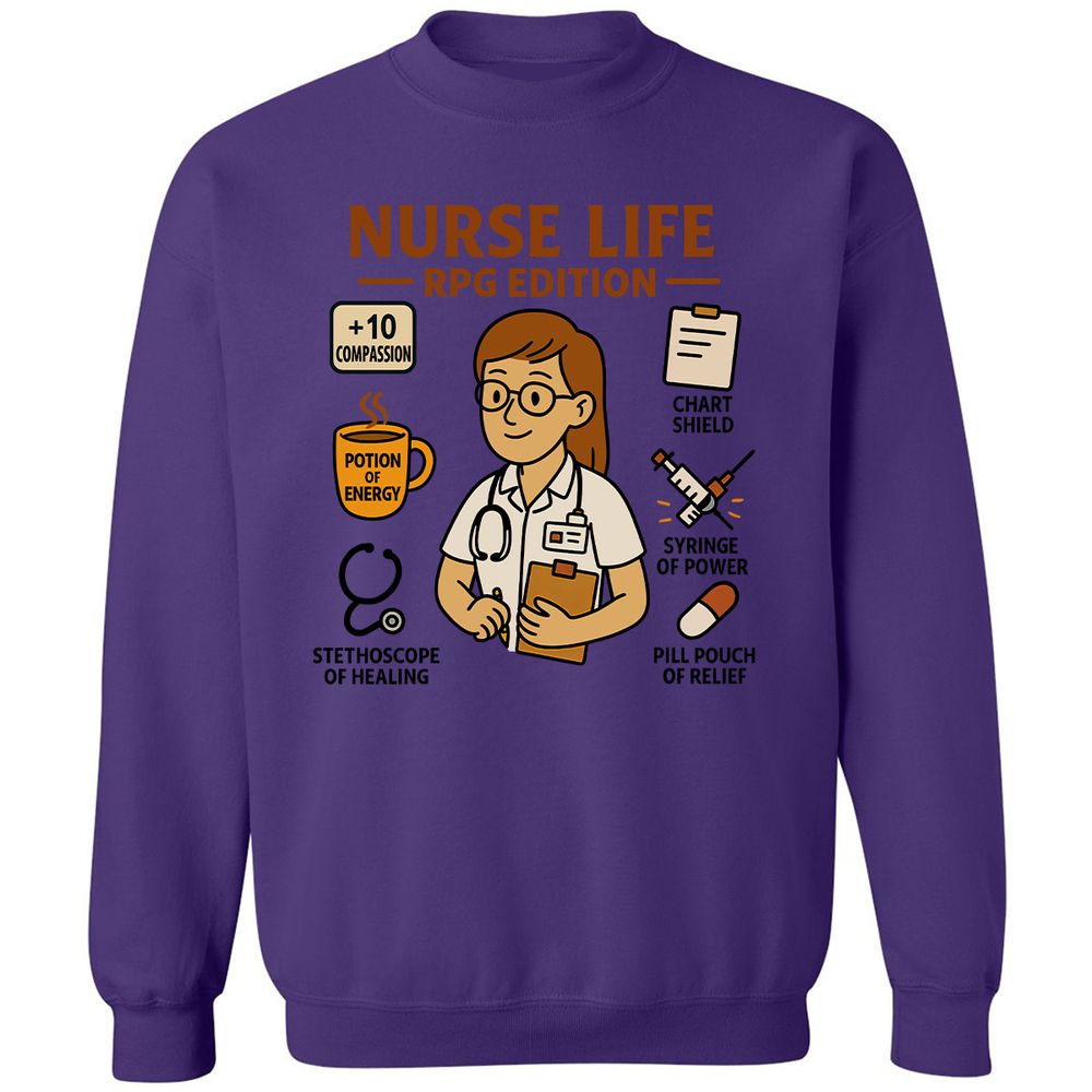 Nurse Life RPG Edition Classic Unisex Sweatshirt - Purple - 6