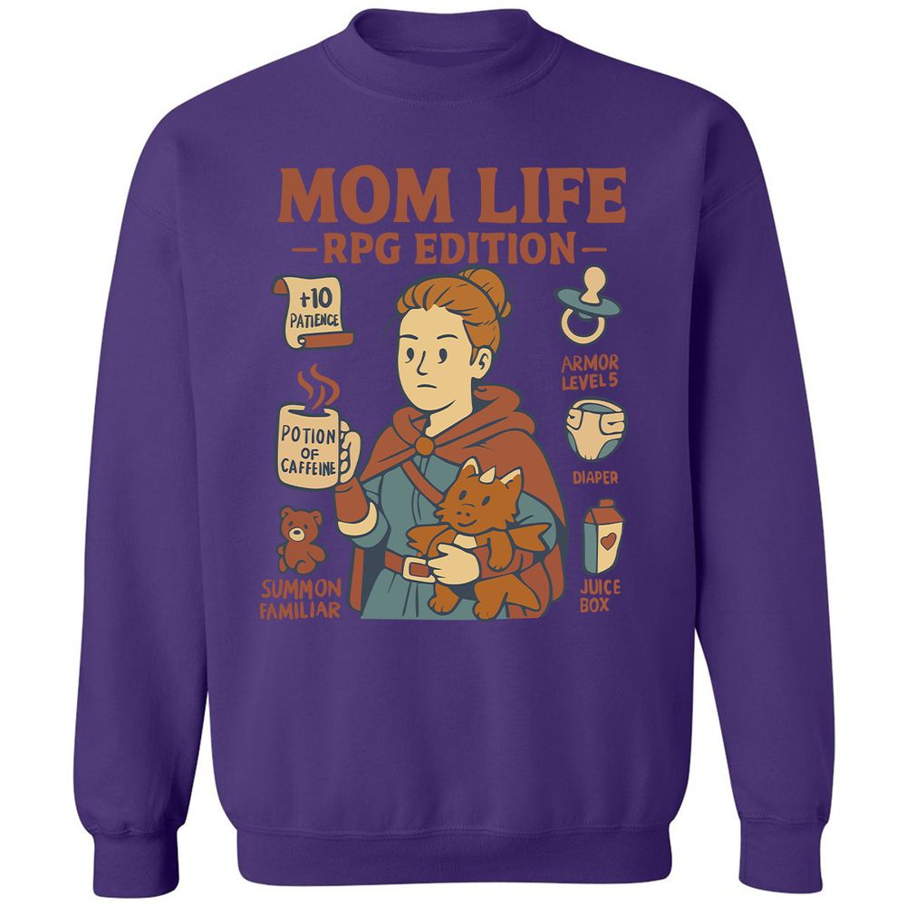 Mom Life RPG Edition Classic Unisex Sweatshirt - Purple - 6