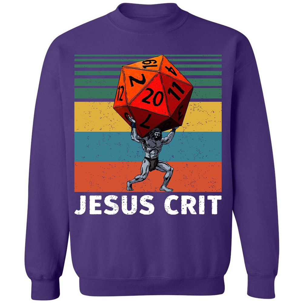 Jesus Crit Classic Unisex Sweatshirt - Purple - 6