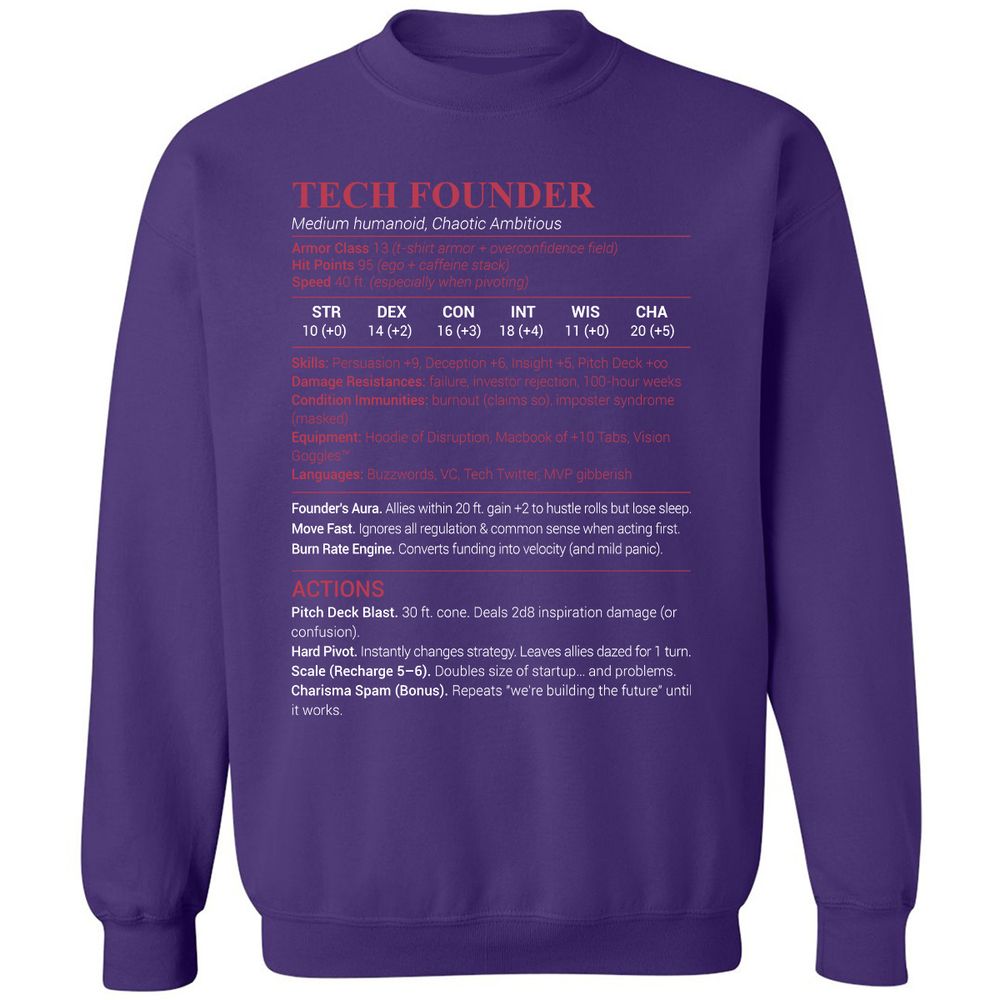 Tech Founder Classic Unisex Sweatshirt - Purple - 6