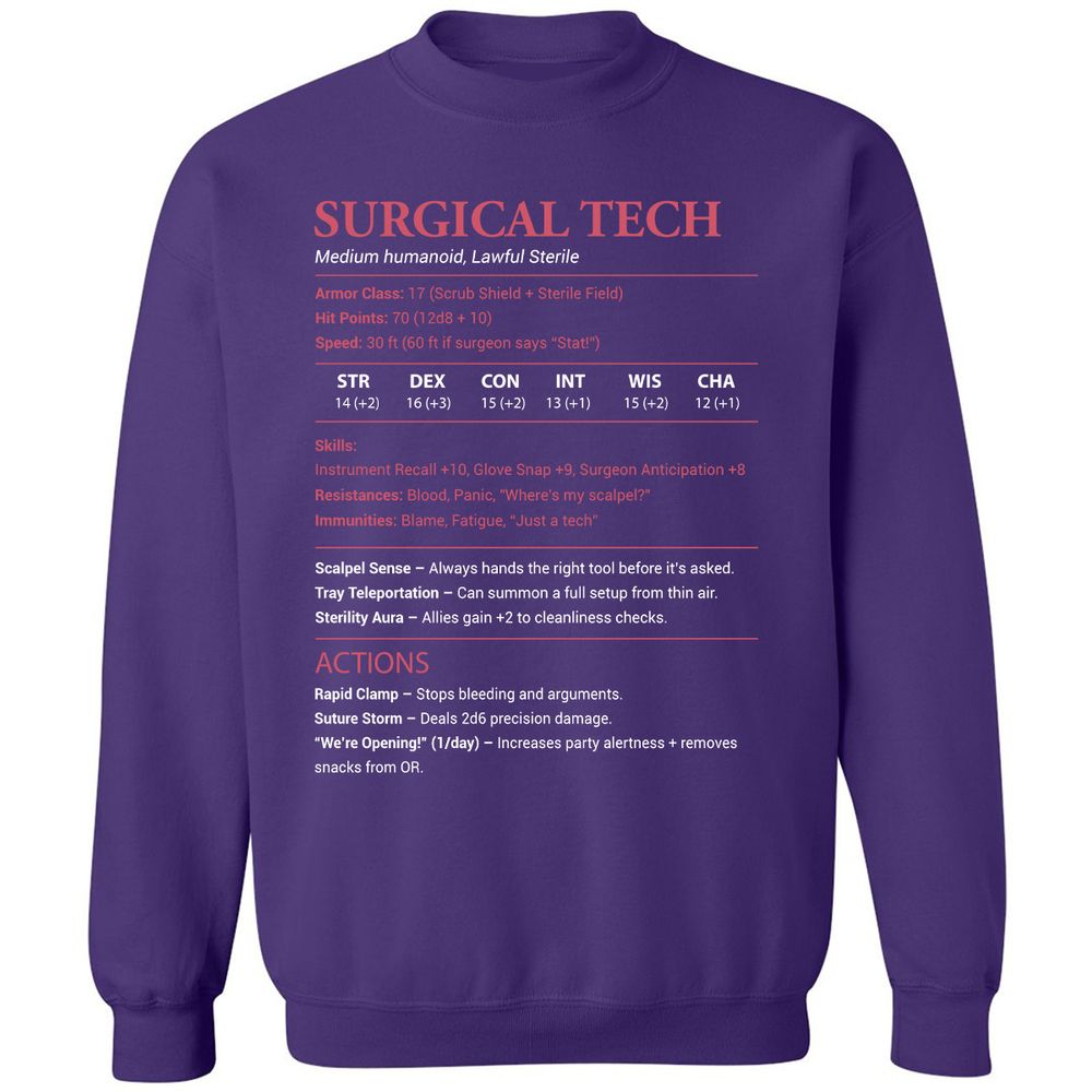 Surgical Tech Classic Unisex Sweatshirt - Purple - 6