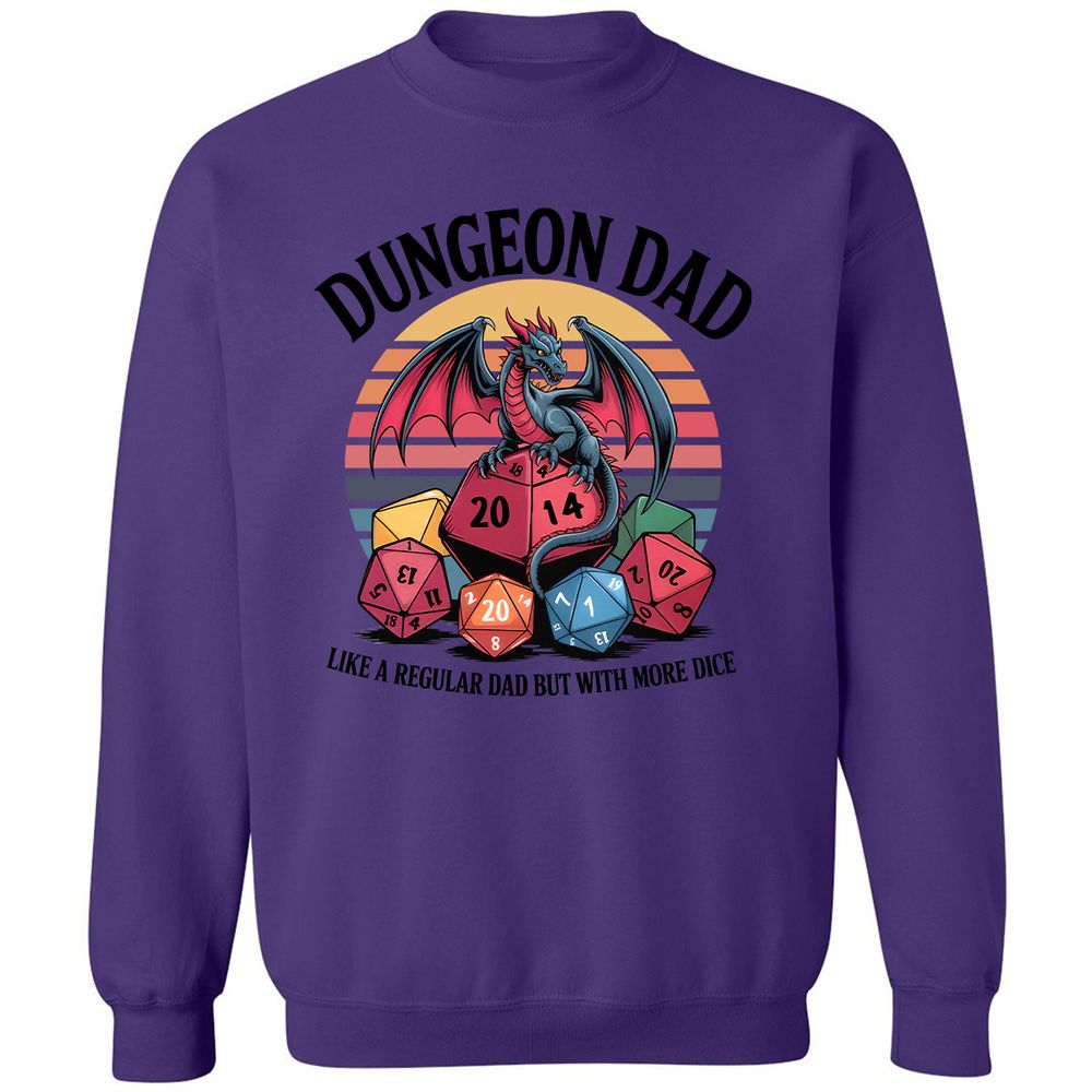 Dungeon Dad With More Dice Classic Unisex Sweatshirt - Purple - 6