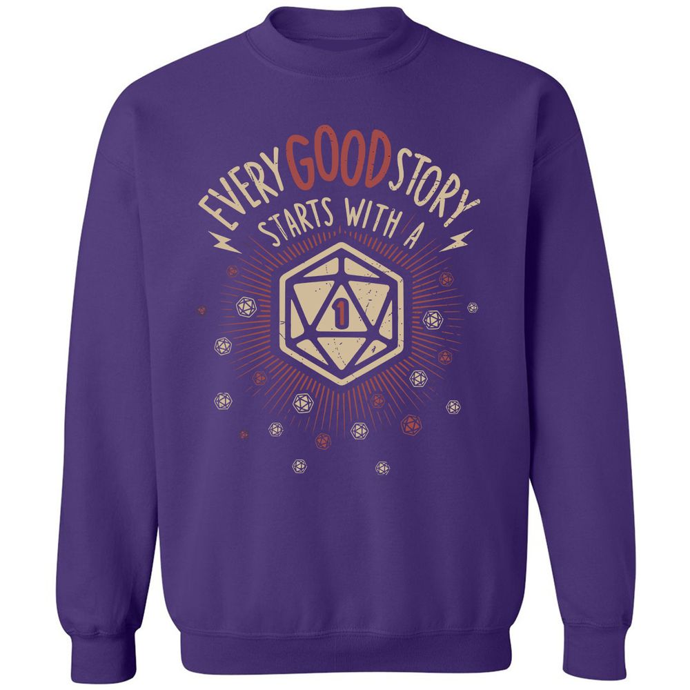 Good Story Starts With A 1 Classic Unisex Sweatshirt - Purple - 6