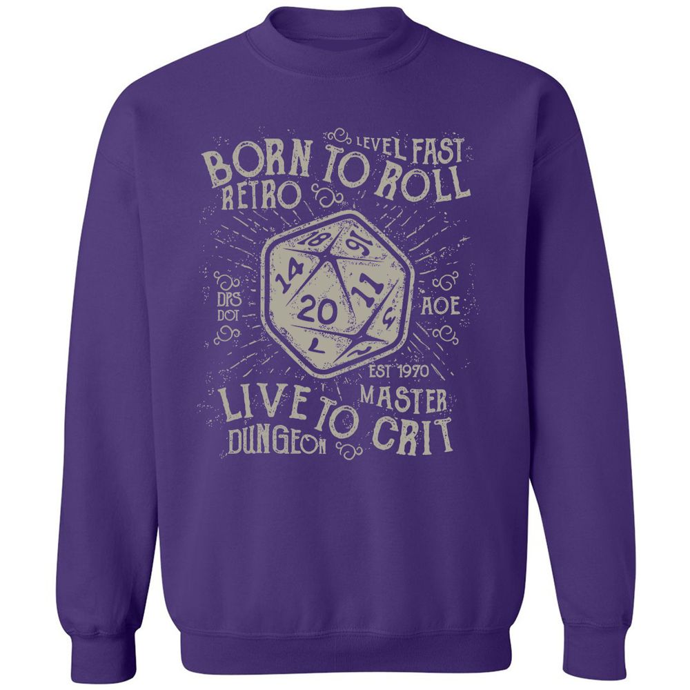 Born To Roll Live To Crit Classic Unisex Sweatshirt - Purple - 6