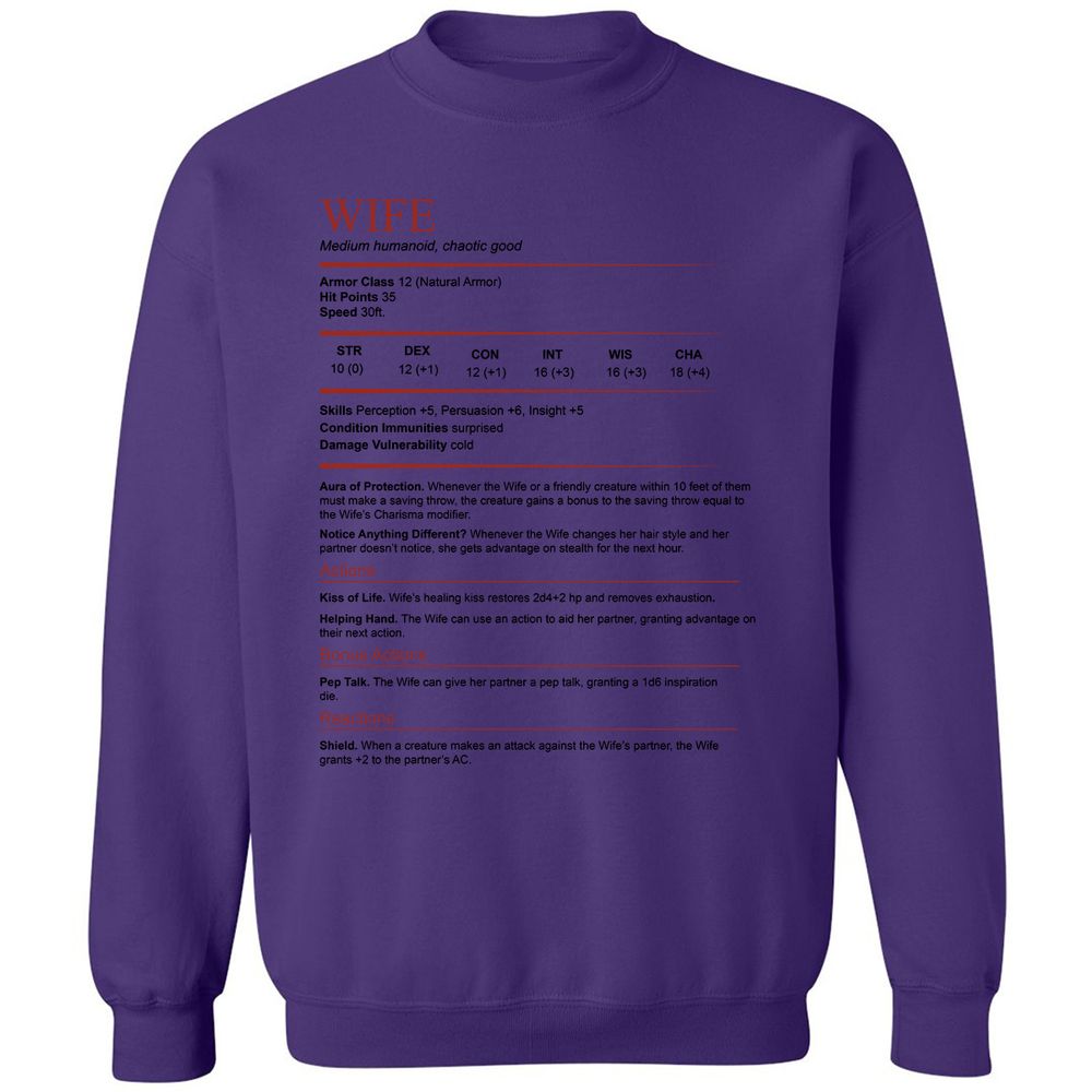 Wife White Classic Unisex Sweatshirt - Purple - 6
