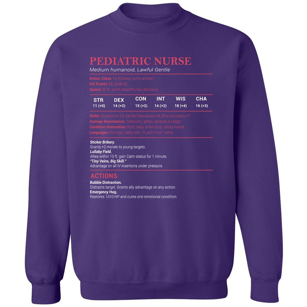 Pediatric Nurse Classic Unisex Sweatshirt - Purple - 6