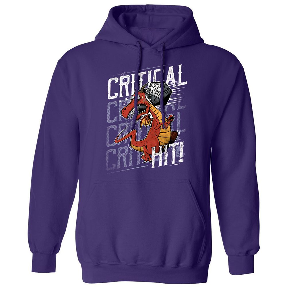Funny Dragon Critical Hit Classic Unisex Hoodie - Purple - 6