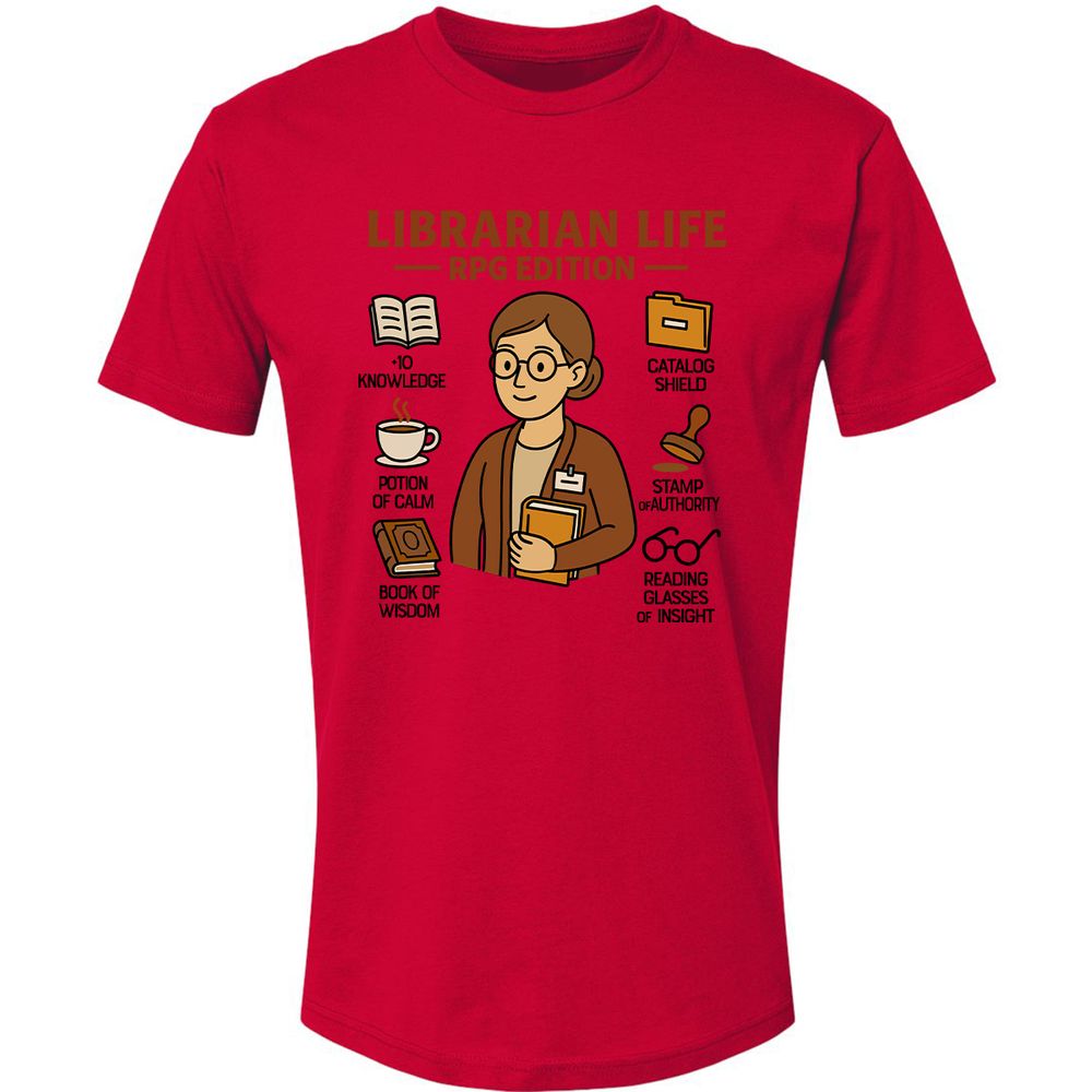 Librarian Life RPG Edition Premium Unisex T-Shirt - Red - 6