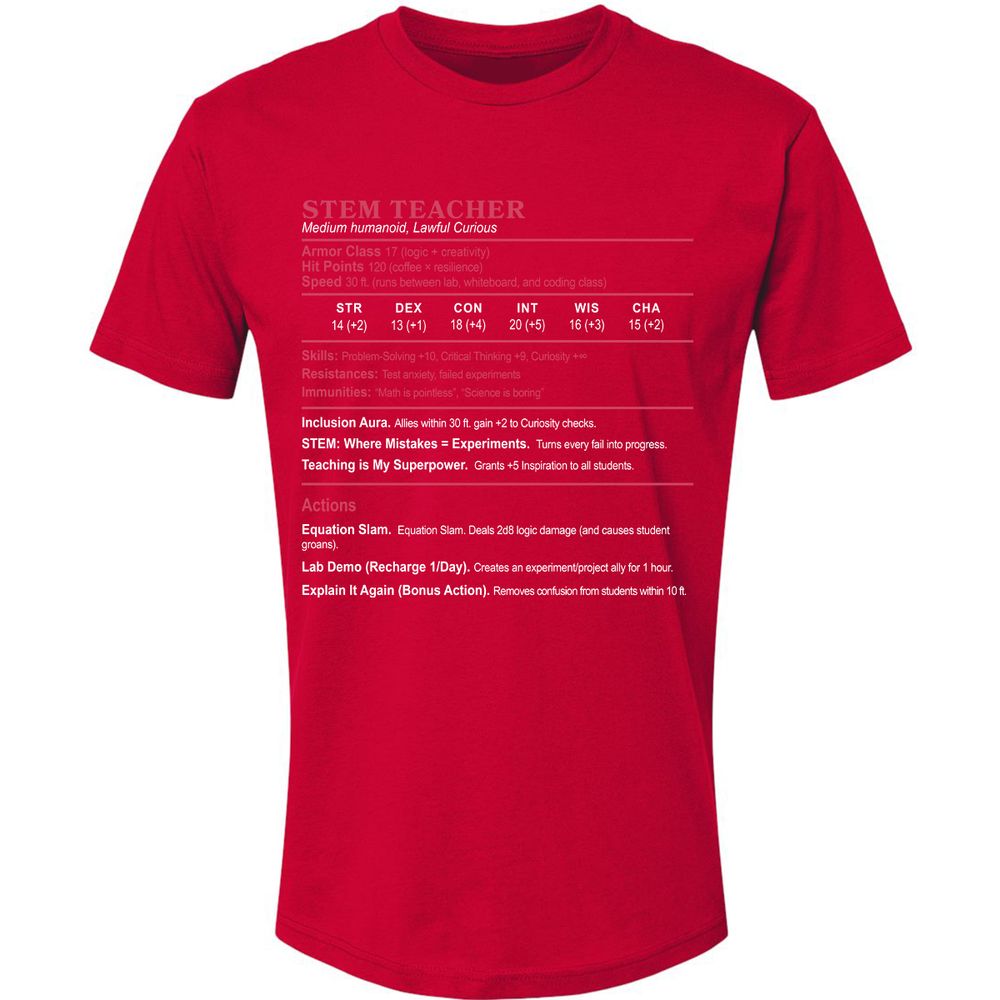 STEM TEACHER Premium Unisex T-Shirt - Red - 6