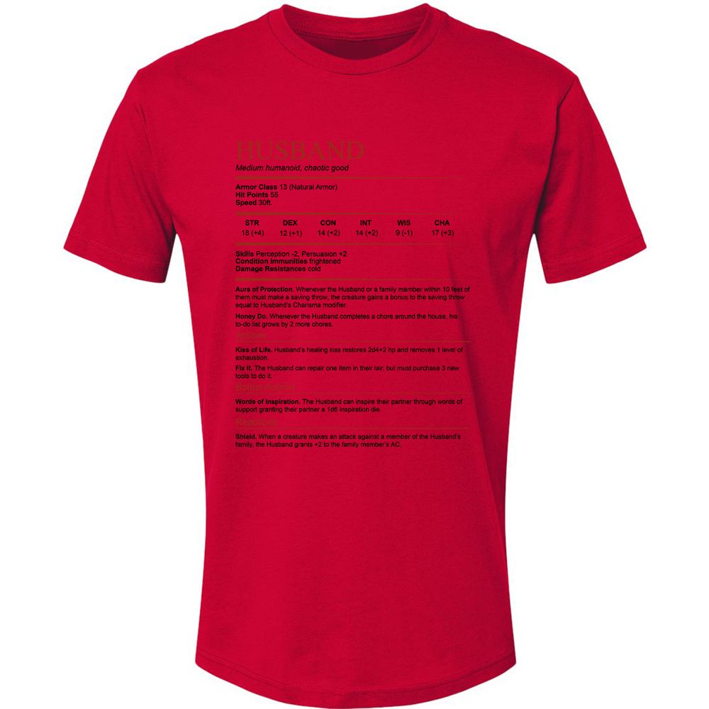 Husband White Premium Unisex T-Shirt - Red - 6