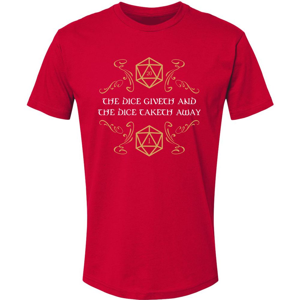 The Dice Giveth and Taketh Away Natural 20 and Critical Fail Premium Unisex T-Shirt - Red - 6