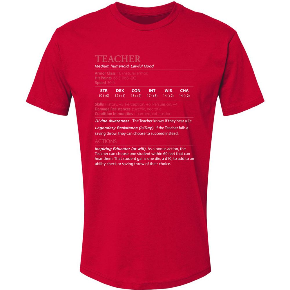 Teacher Premium Unisex T-Shirt - Red - 6