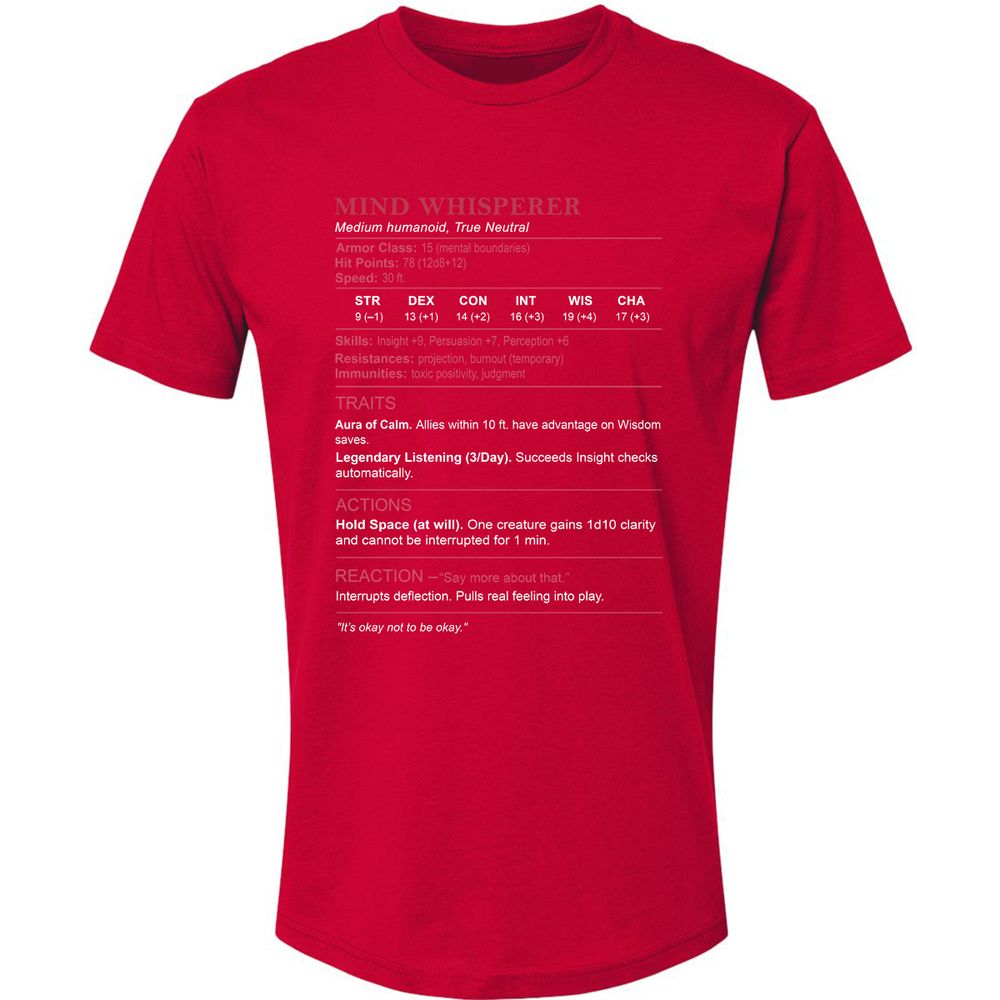 Therapist Stats Premium Unisex T-Shirt - Red - 6