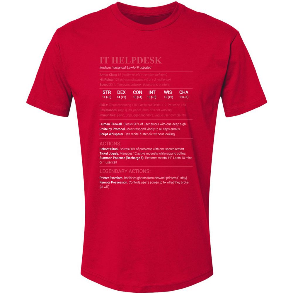 IT Helpdesk Premium Unisex T-Shirt - Red - 6