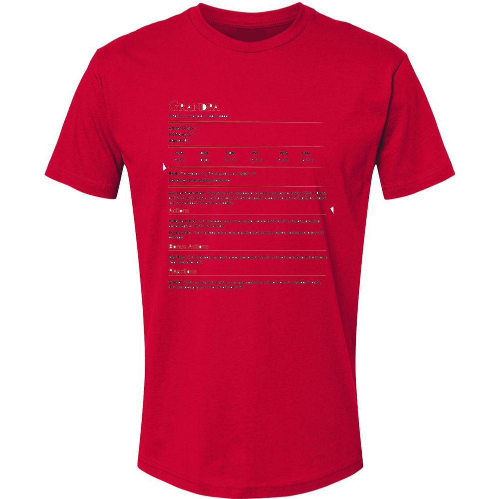 Grandpa Stat Block Premium Unisex T-Shirt - Red - 6