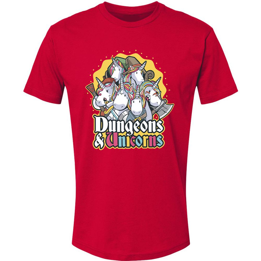 Dungeons And Unicorns Premium Unisex T-Shirt - Red - 6