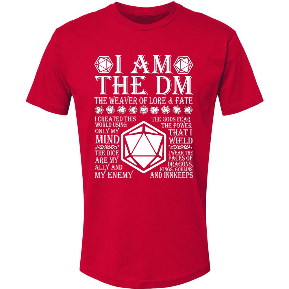 I Am The DM The Weaver Of Lore And Fate Premium Unisex T-Shirt - Red - 6