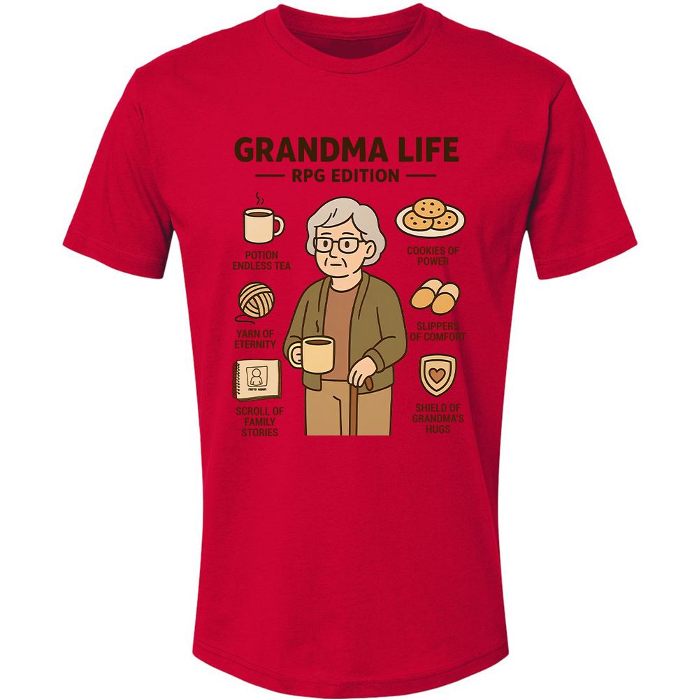 Grandma Life RPG Edition Premium Unisex T-Shirt - Red - 6