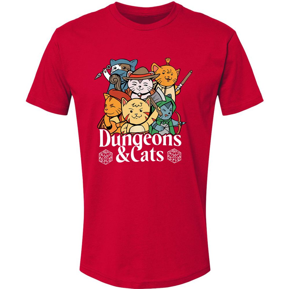 Dungeons & Cats Premium Unisex T-Shirt - Red - 6