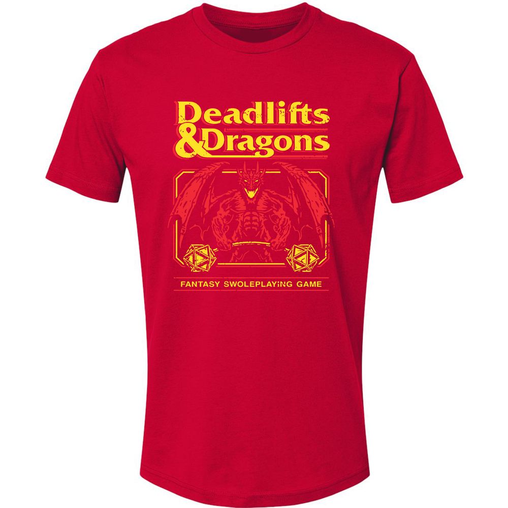 Deadlifts And Dragons Premium Unisex T-Shirt - Red - 6