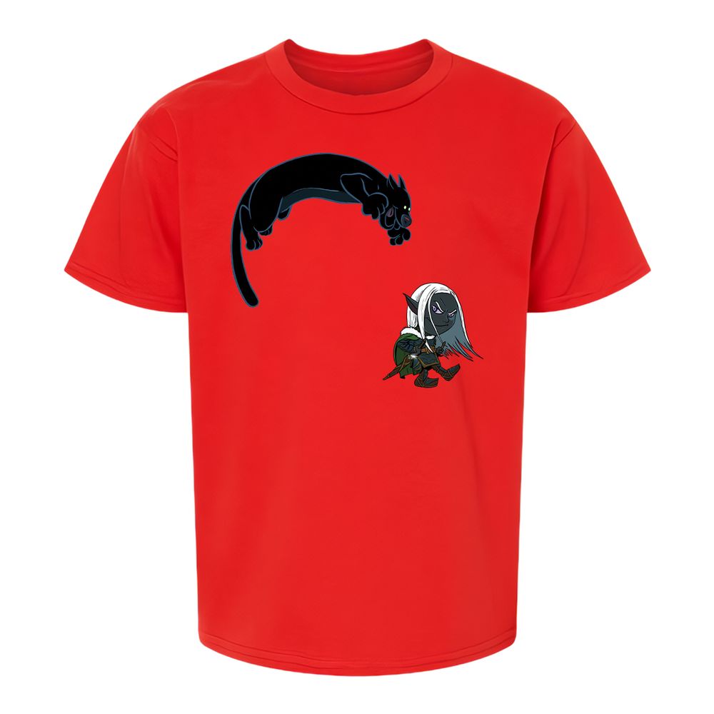 Drizzt and Guenhwyvar Kids T-Shirt - Red - 6