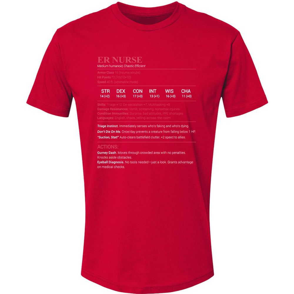 ER Nurse Premium Unisex T-Shirt - Red - 6