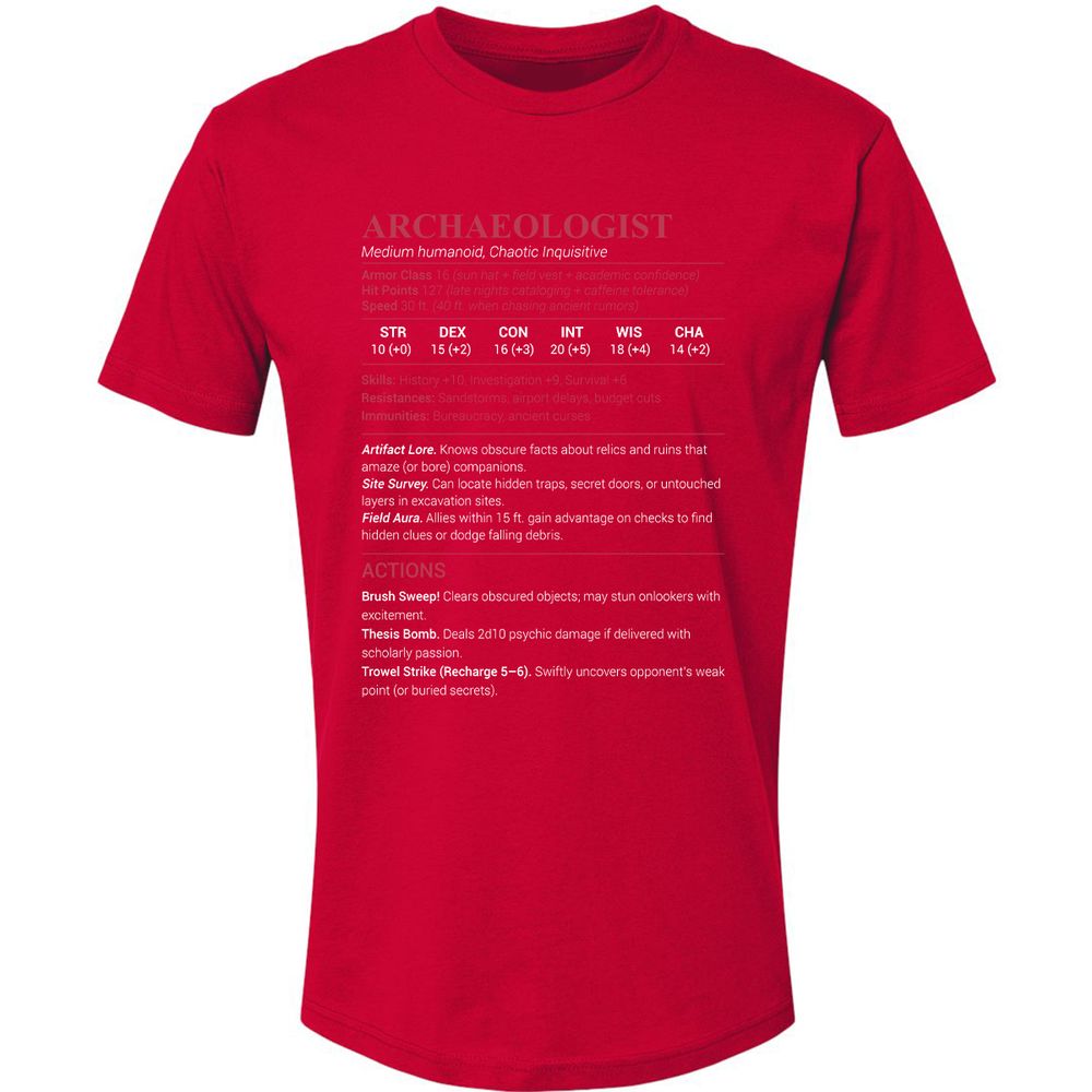ARCHAEOLOGIST Premium Unisex T-Shirt - Red - 6