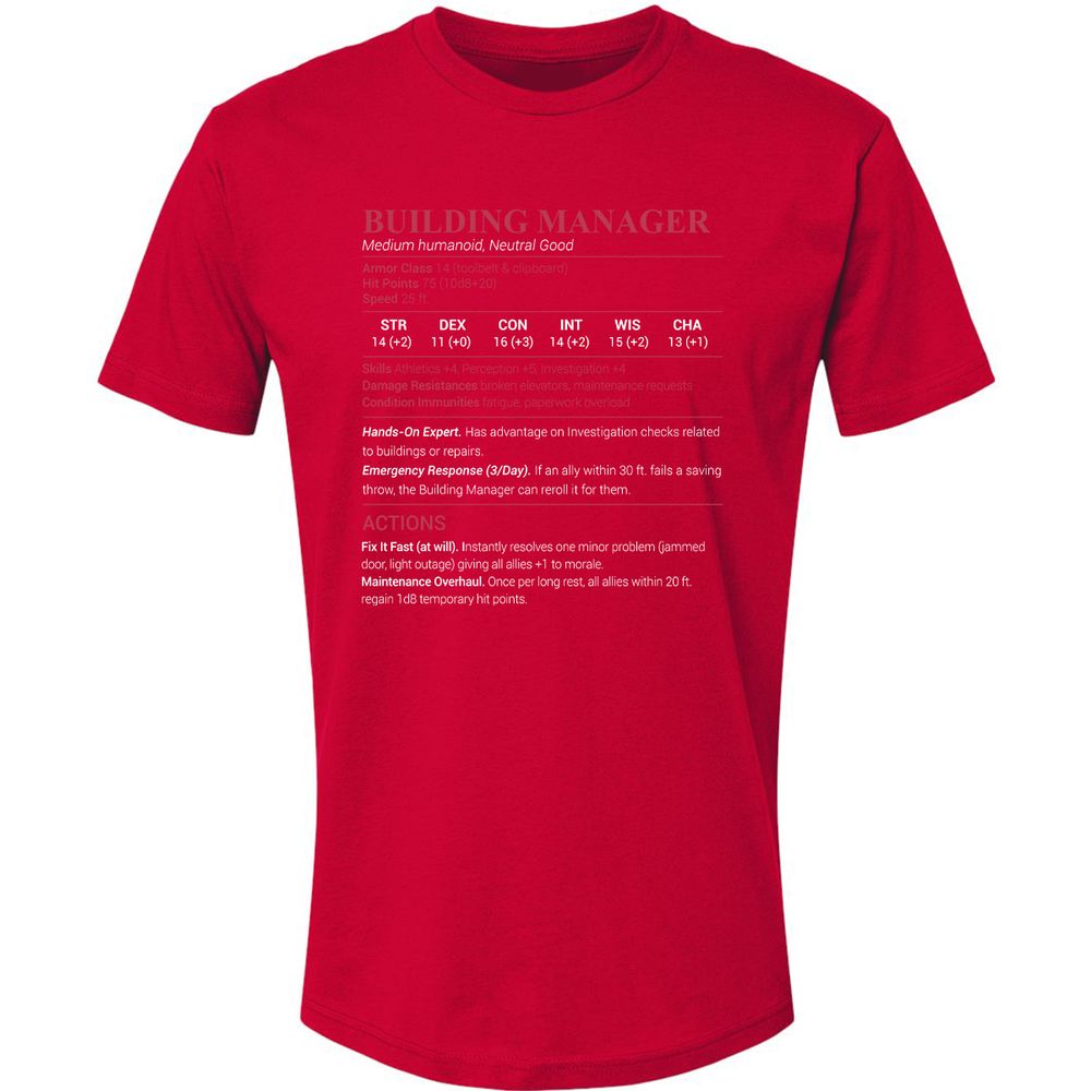 Building Manager Premium Unisex T-Shirt - Red - 6