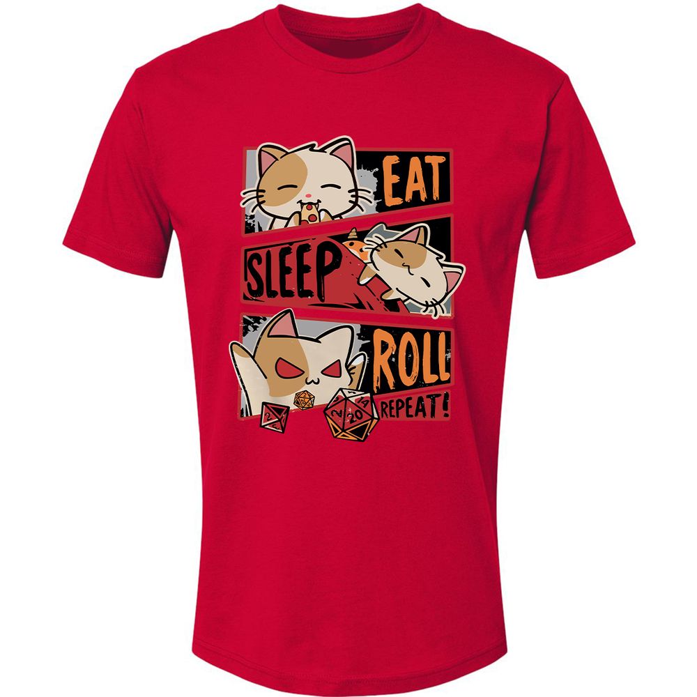 Eat Sleep Roll Repeat Premium Unisex T-Shirt - Red - 6