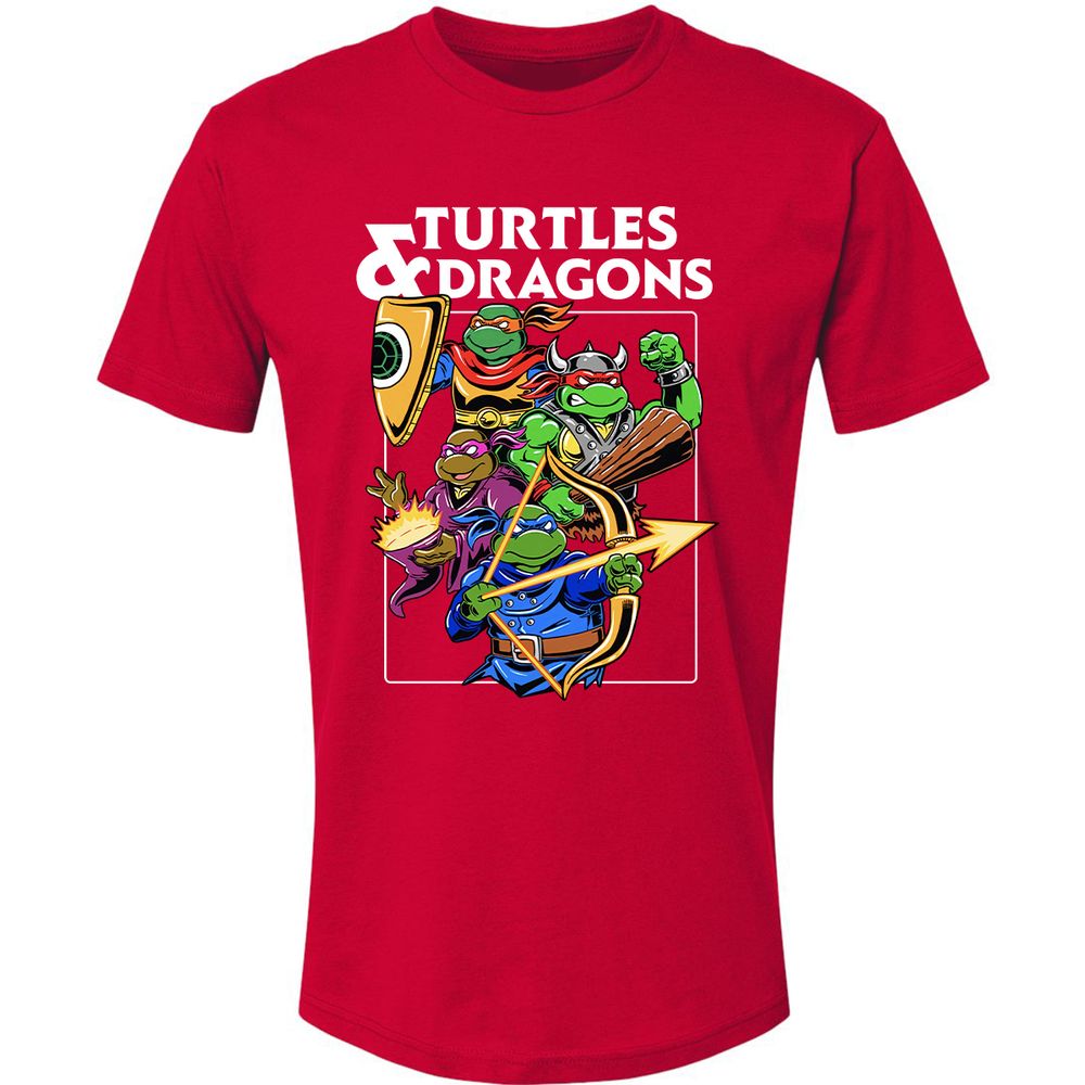 Turtles & Dragons Premium Unisex T-Shirt - Red - 6