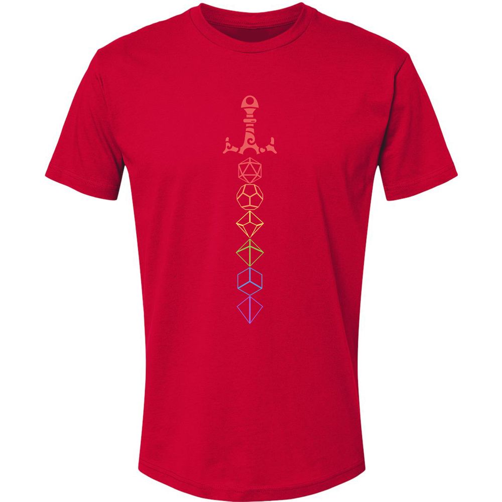Rainbow Dice Sword LGBT Premium Unisex T-Shirt - Red - 6