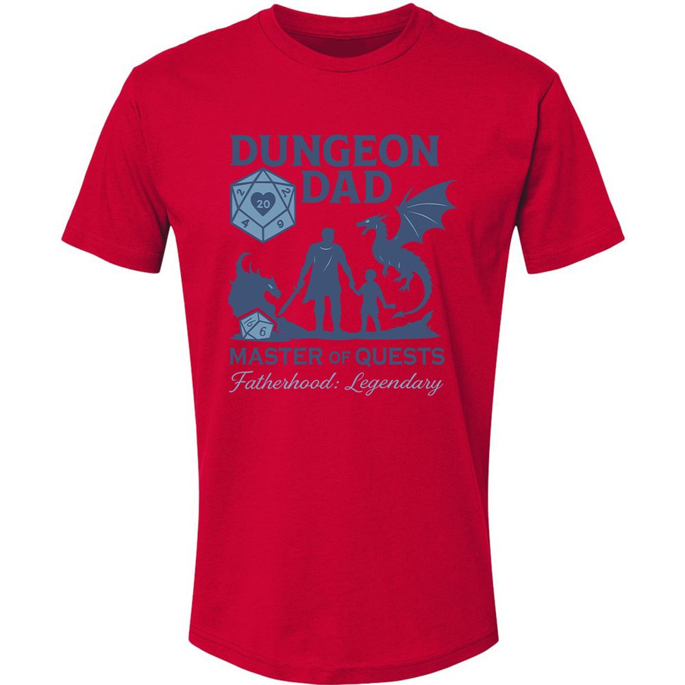 Dungeon Dad Master Of Quests Premium Unisex T-Shirt - Red - 6