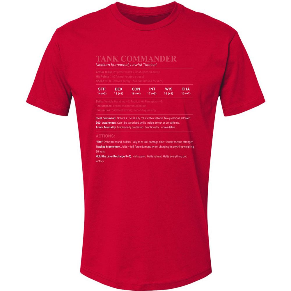Tank Commander Premium Unisex T-Shirt - Red - 6