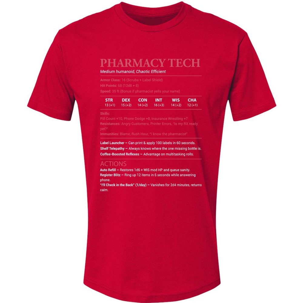 Pharmacy Tech Premium Unisex T-Shirt - Red - 6